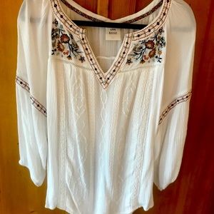 Boho embellished peasant blouse